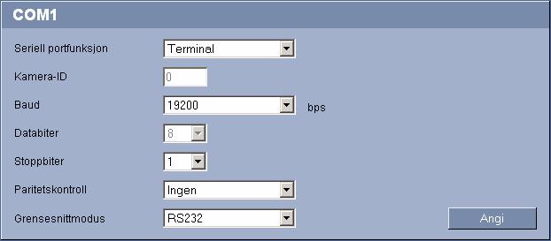 VIP X1600 Konfgurere ved hjelp av en nettleser no 73 5.27 COM1 Du kan konfgurere parameterne for det serelle grensesnttet (oransje termnalblokk) etter behov.