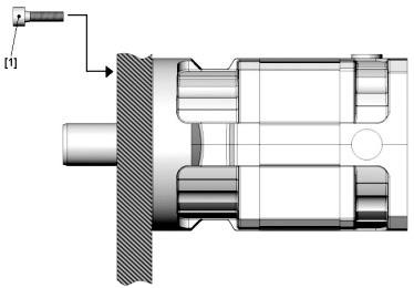 Mekanisk installasjon Montere utgående elementer på massive aksler ved BS.F..-, PS.F..- og PS.C..-gir 4 4.6.2 PS.CZ..: Montering på girsiden via flensen Bildet nedenfor viser montering av planetgir PS.