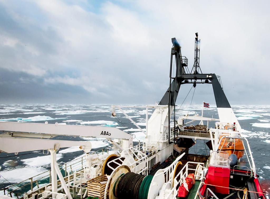 12 Havisen i Polhavet, teknologi og styringssystemer Sterk reduksjon i utbredelse, tykkelse og alder på isen i Polhavet er et synlig resultat av klimaendringene.