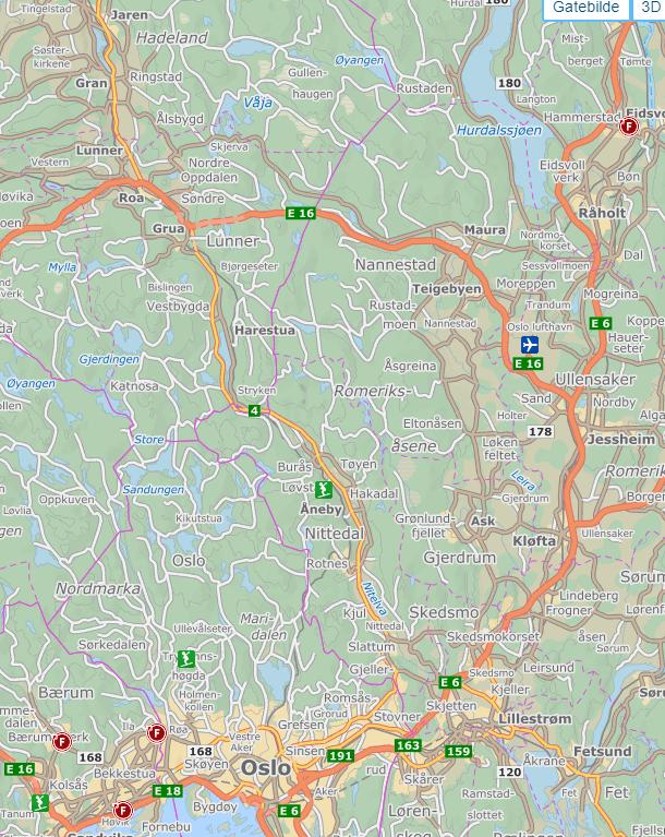 VEDLEGG 03 Behov 3.4 Veg: Sinsen-Roa-Jaren Veg-strekningene inngår ikke i KVUen, men er nødvendig å se i en helhet sammen med jernbane. Parsellen presenteres derfor kort nedenfor.