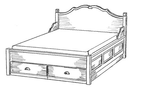 400,- 5109 Klassisk dobbeltseng med lav fotgavl og 4 skuffer Total høyde: 110 cm 150 x 200 cm, totalmål