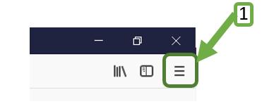 Mozilla Firefox 1) Trykk på menyen 3 streker øverst til høyre i