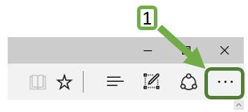 Microsoft Edge 1) Trykk på menyen 3 prikker som ligger øverst til