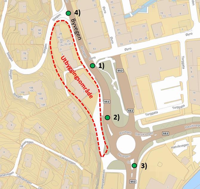 Figur 4: Ulykkesstedene i nærheten av utbyggingsområdet (kartkilde: kart.finn.