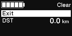 Clear (Slett) Tilbakestill kjøreavstanden til standardverdien. 1. Trykk på X1 eller Y1 for å velge [DST].