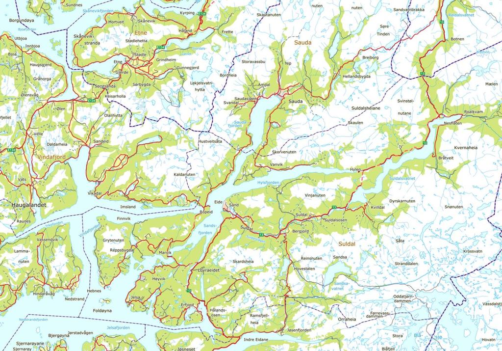 3. Saurdal pumpekraftverk 3.1. Eiendomsinformasjon Gnr./bnr.: 40/6 og 41/2. Adresse: Kjetilstadvegen 540. Inntakshus og lukehus ligger langs Lauvastølvegen. 3.2. Lokalisering Rogaland fylke, Suldal kommune.