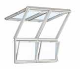 Løsning med 100 mm karmavstand 2 av hver. Velg vinduer, som på foregående side. Husk å angi takvindu over fasadeelement (enkel eller tvilling, 18 mm eller 100 mm) i bestillingen.