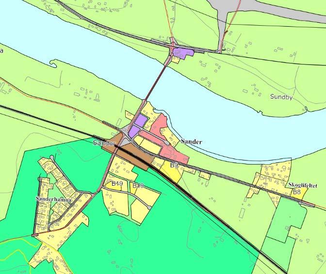 5 PLANSTATUS Til venstre: Utsnitt fra kommuneplanen i Sør-Odal (2013). Til høyre: Utsnitt fra reguleringsgrunnlaget.