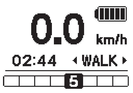 < Skift til Walk assist mode (hjelpemodus ved trilling) > 1. Trykk på Hjelp-Z for å skifte til [OFF] (AV). 2. Trykk på Hjelp-Z igjen i to sekunder til [WALK] (GÅ) vises på skjermen. 3.