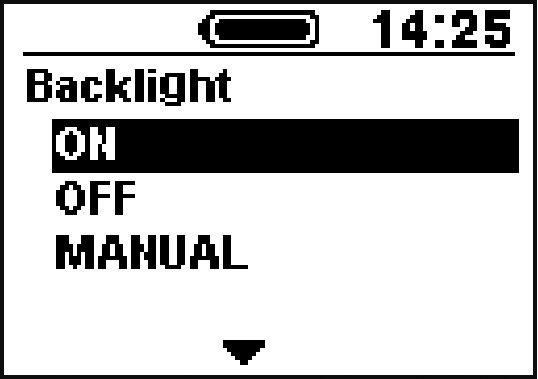 Trykk på Hjelp-X-knappen for å aktivere innstillingsverdien ved markørposisjonen og gå tilbake til innstillingsmenyen. Hjelp Skift Backlight (Baklys) Konfigurer baklysinnstillingen for skjermen. 1.