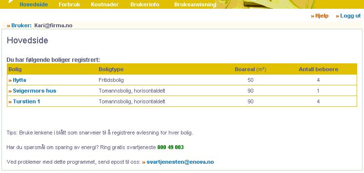 Page 11 of 18 Under denne overskriften har vi samlet alt som har med avlesninger og oversikter over energibruken å gjøre.