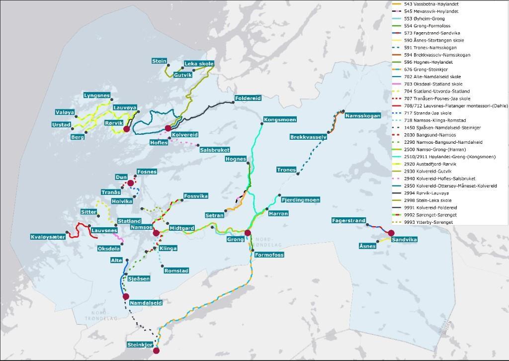 2500: Namsos-Grong, 676: Grong