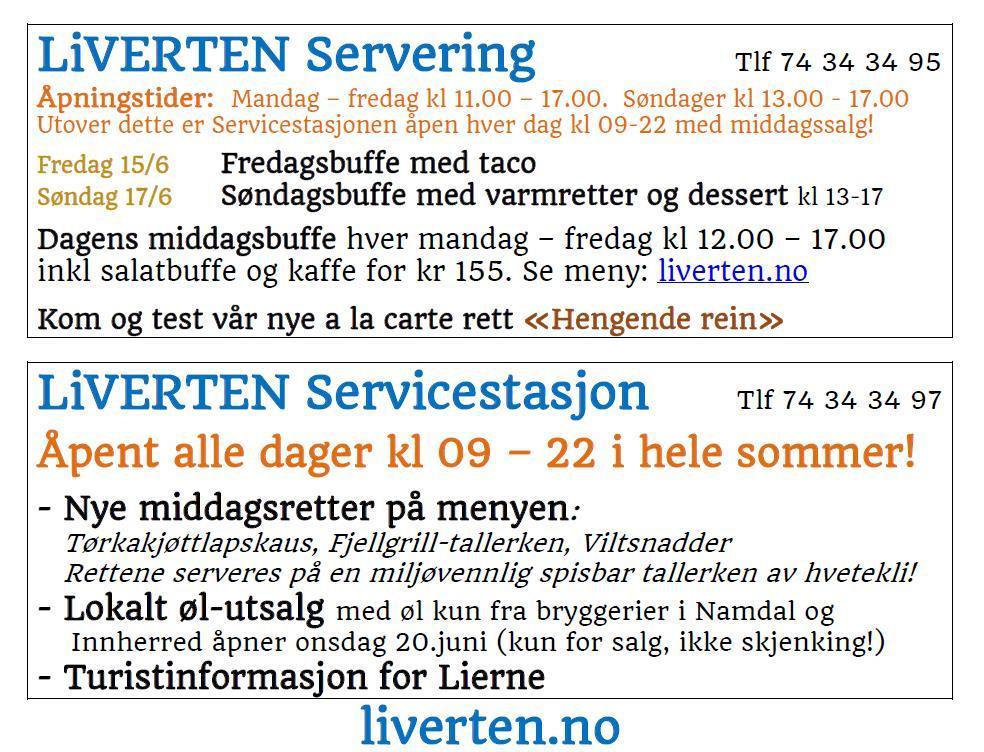 Lierne skal være en kommune der folk trives og vil bo side 5 SØRGÅRDEN FRISØR Framover en tid