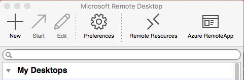 Du kan starte Microsoft Remote Desktop på samme måte som du startet Managed
