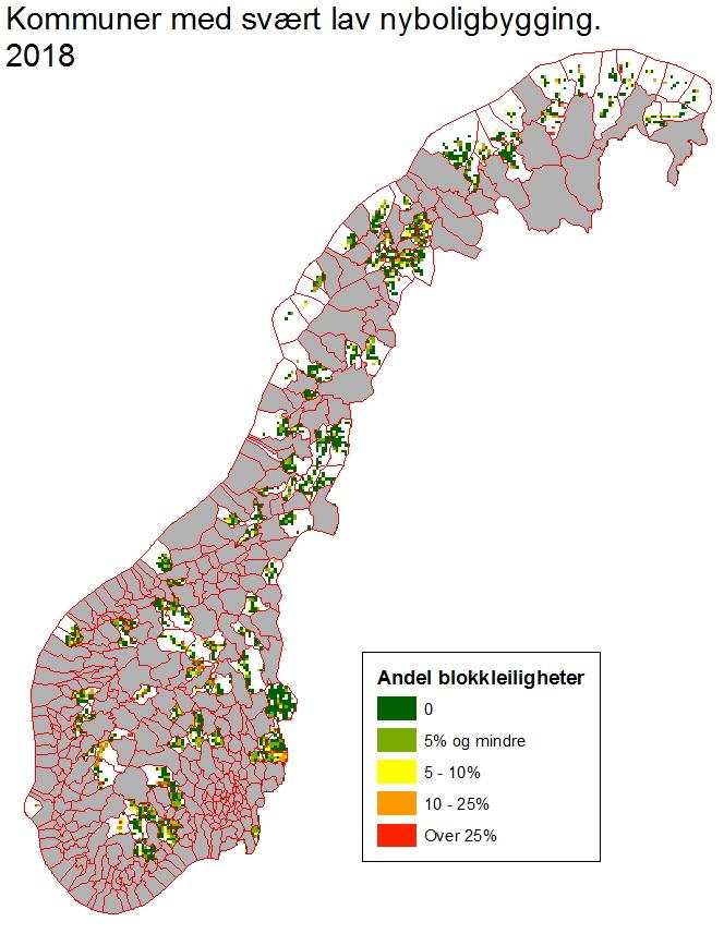 Rapporter 2018/32 Geografisk analyse av nyboligbygging i Norge Vedlegg J: Andel
