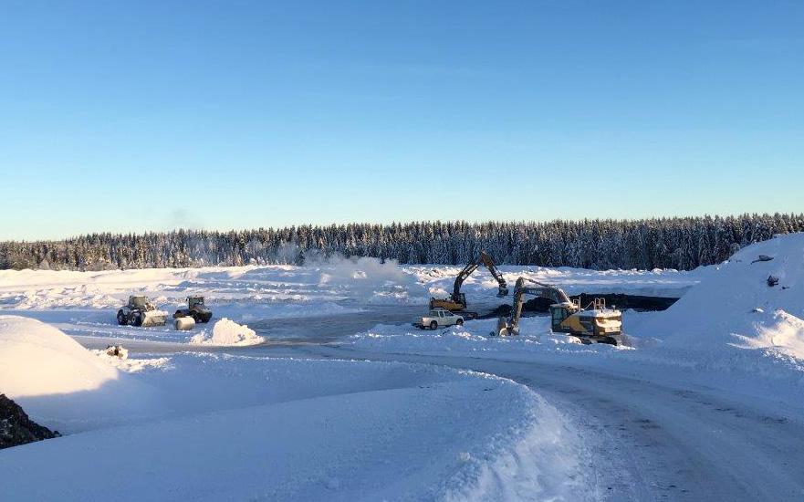 Deponivirksomhet Det er mye alunskifer på Hedmarken. Rett før jul 2017 sto det nye alunskiferdeponiet på Heggvin klart.