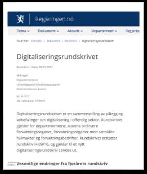 Hvordan skal virksomheten digitalisere? 1.1 Sett brukeren i sentrum 1.2 Gjennomfør digitalt førstevalg 1.3 Tilrettelegg for gjenbruk og viderebruk av informasjon 1.