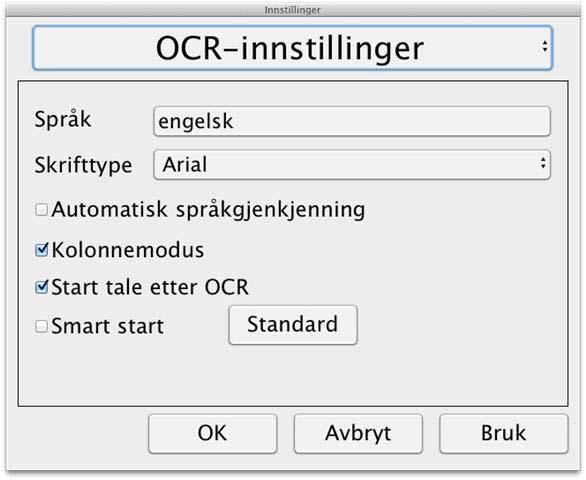 8.4.3.5 OCR-innstillinger Denne overskriften er bare tilgjengelig hvis kameraet støtter OCR. Språk Gjør det mulig å endre språket som OCR-motoren skal tolke. Du kan velge flere språk.