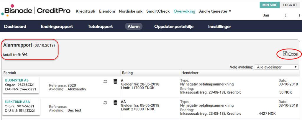 Alarm Alarm varsles daglig hver time mellm kl. 08-20. Husk å registrere dette under Innstillinger.