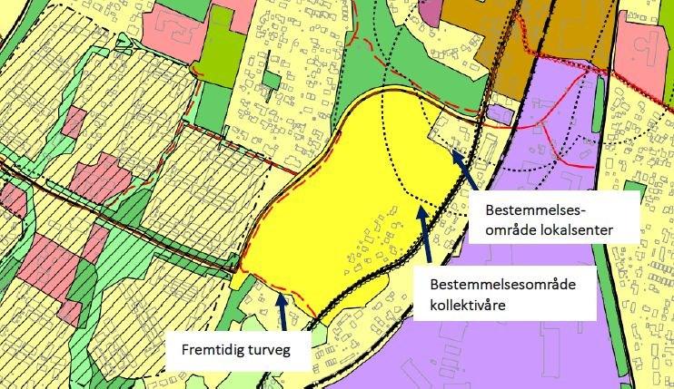 Tidligere vedtak og planpremisser Planstatus Området er i gjeldende kommuneplans arealdel 2012 2024 avsatt til boligbebyggelse og grønnstruktur, og ligger i ytre sone for parkering og uterom iht.