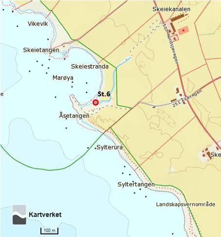 De to store røde sirklene med BØF skrevet inne i, representerer brannøvingsfeltene (BØF-1 nytt, BØF-2 gammelt). Kartkilde: www.