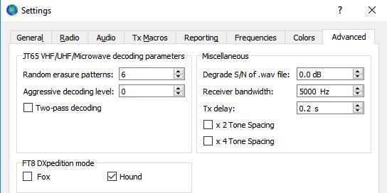 Du kan også velge en Tx-frekvens ved å bruke Shift+Click på i fossefallvinduet.