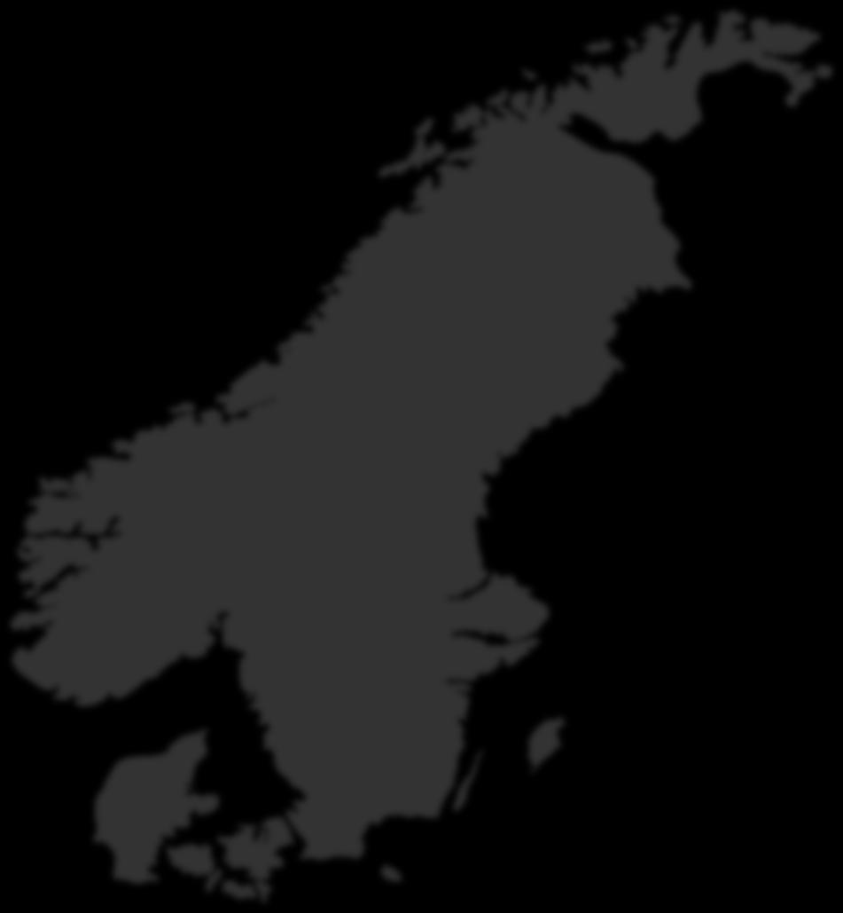 Vi har et nordisk logistikknettverk egeneid i Norge og gjennom partnere utenfor Norge. Tromsø, Bergen og Stavanger gjenstår.
