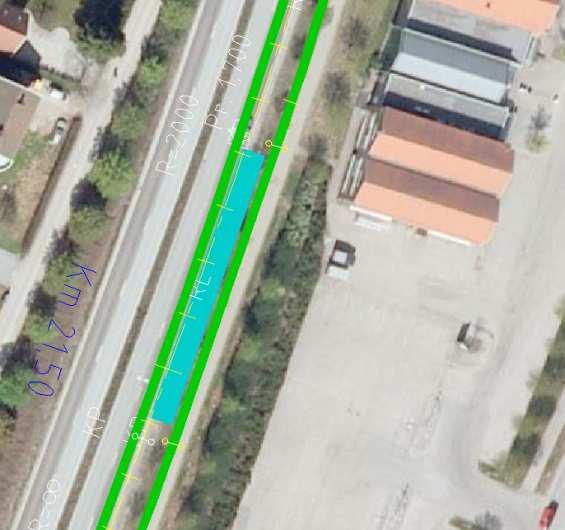 Skissene under viser de to aktuelle tilfellene fra henholdsvis Borregaard holdeplass og Wilbergjordet holdeplass, grønn linje er sporene.