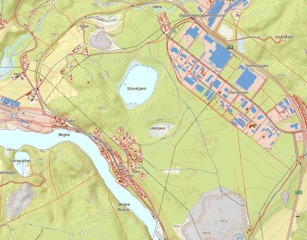 2 Materiale og metoder Storetjern og Lilletjern er grytehullsjøer (Elgmork 1969) og ligger i et myrområde på Hensmoen i Ringerike kommune (tabell 1 og figur 1).