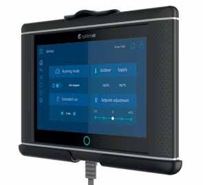 Geniox Ventilasjonsaggregat 9 Systemair NaviPad Enkel tilgang og full kontroll Det nye, smarte betjeningspanelet Systemair NaviPad leveres som standard på alle Geniox-enheter med integrert