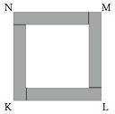Problem C Kvadratet KLMN er sammensatt av et hvitt, indre kvadrat og fire likt fargede rektangler.
