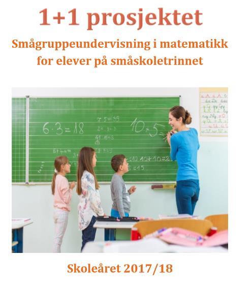 1+1 smågruppeundervisning i matematikk Nasjonalt forskningsprosjekt, NIFU 160 skoler i 10 kommuner Skoleåret 20+17/2018 elever på 3. og 4.