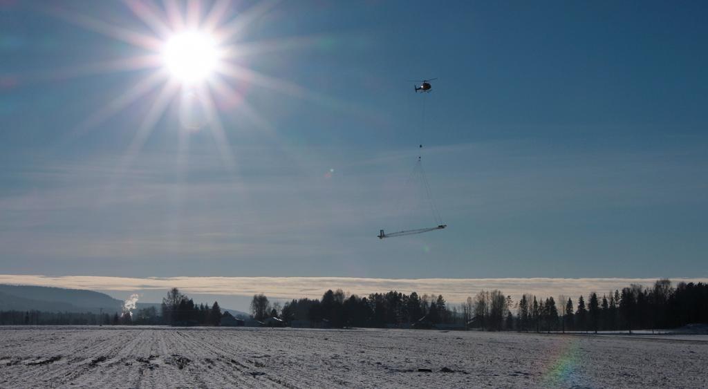 Prosjekt AEM grunnundersøkelser E16 Nybakk - Slomarka PERIODE 2014-2014 LAND NORWAY MARKED BYGG, ANLEGG OG SAMFERDSEL PROSJEKTLEDER ANDREAS ASPMO PFAFFHUBER En AEM (Airborne ElectroMagnetic)