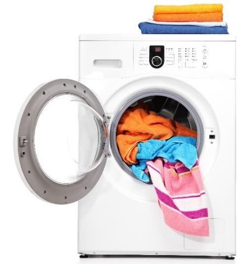 Vaskemaskin Vi bruker vaskemaskinene færre ganger i uka, og vasker på lavere temperatur.