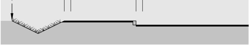14 2.5 Fortau (F) Figur 5 Tverrprofil fortau (F) Fortau skal ha fast dekke. Bredden på det faste dekket skal være 2,5 m, inklusive kantstein. Ved kryssingspunkter skal fortauet ha nedsenket kantstein.