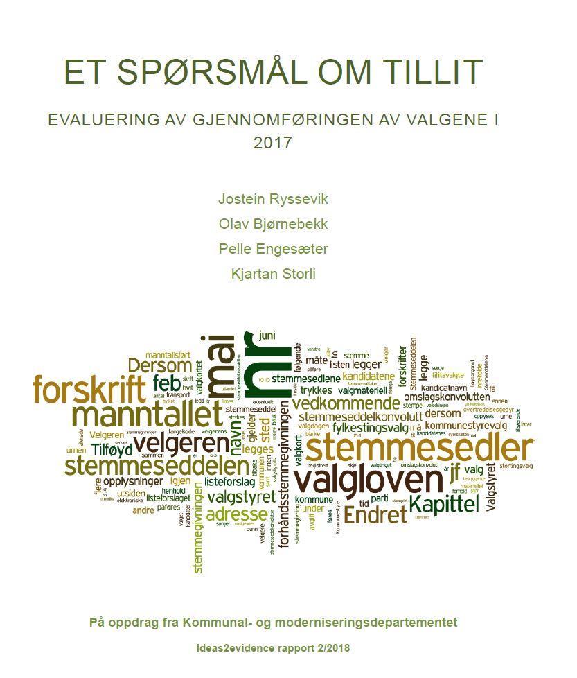 Evalueringsrapport fra ideas2evidence Evaluering av Valgdirektoratets tjenester til kommunene og fylkeskommunene: Opplæring