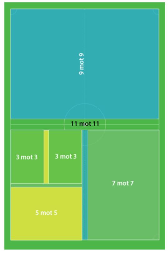9er fotball kan spilles mellom 16 meterne