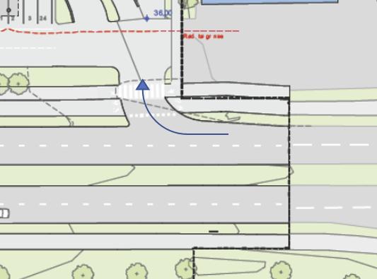 15 Figur 9: Innsendt planforslag Figur 10: alternativ C, endring fra innsendt planforslag. Kun høyre avkjøring fra Byåsveien.