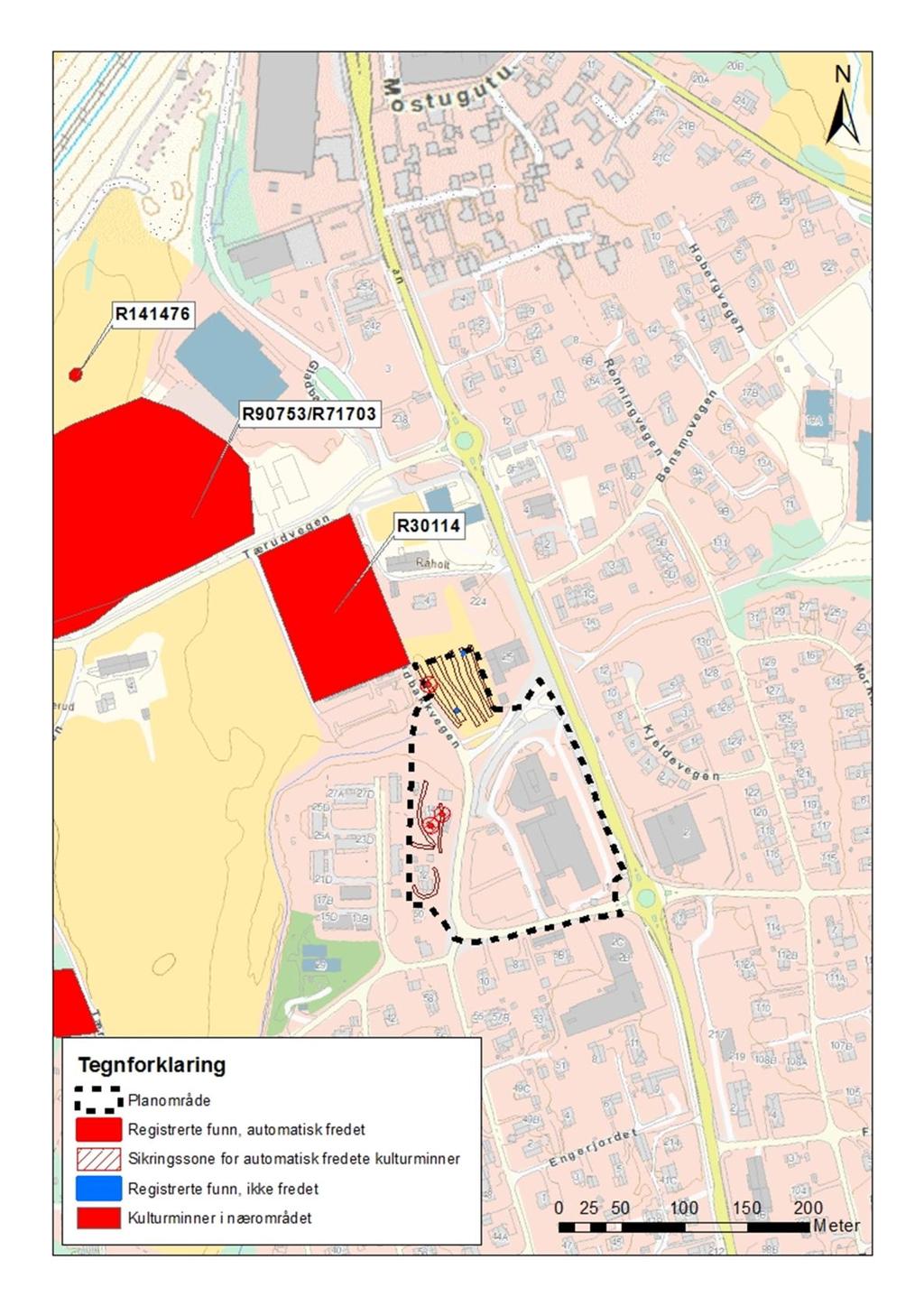 Landskap og kulturmiljø Kart 1: Oversiktskart med de nærmeste kulturminnene