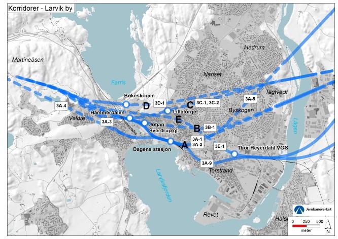 Det kan bli vrient med spor til Bergeløkka, men det er enda verre å komme seg videre Det har kommet forslag om trasé langs E18 til Bergeløkka.