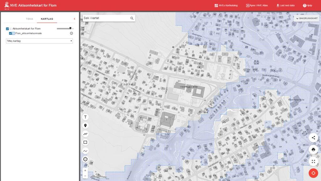 Figur 1: Aktsomhetskart for Flom (www.nve.no) 3.1.2 7 3 Sikkerhet mot skred Det er ikke påvist kvikkleire eller sprøbruddmateriale på tomten. Områdestabilitet vurderes som tilfredsstilt.