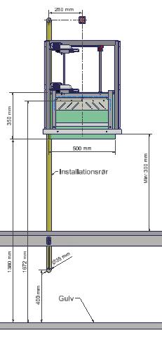 5.1.3 Kobling av ledninger til betjeningspanelet Ledning til betjeningspanelet skal trekkes ned fra skapet og ned til forkanten av benken for plassering av panelet.