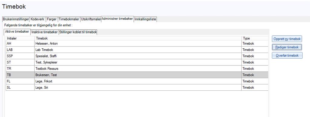 Om en overskriver en annen timebok vil man kunne få problemer med å få timeboken synlig for eksempelvis medhjelpere.