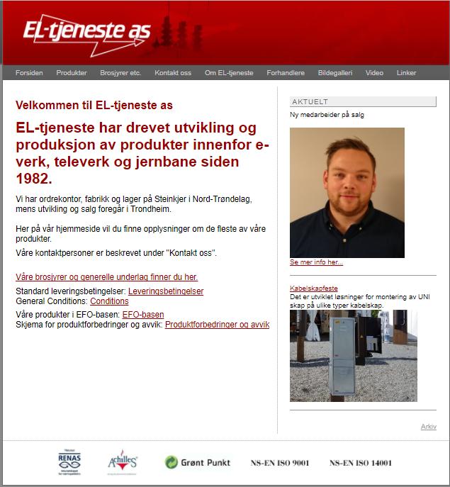 våre internettsider: www.el-tjeneste.no Kontaktinformasjon: e-post: INFO@el-tjeneste.