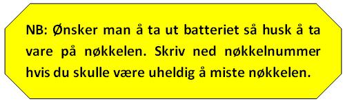 høyre og dra batteriet ut,