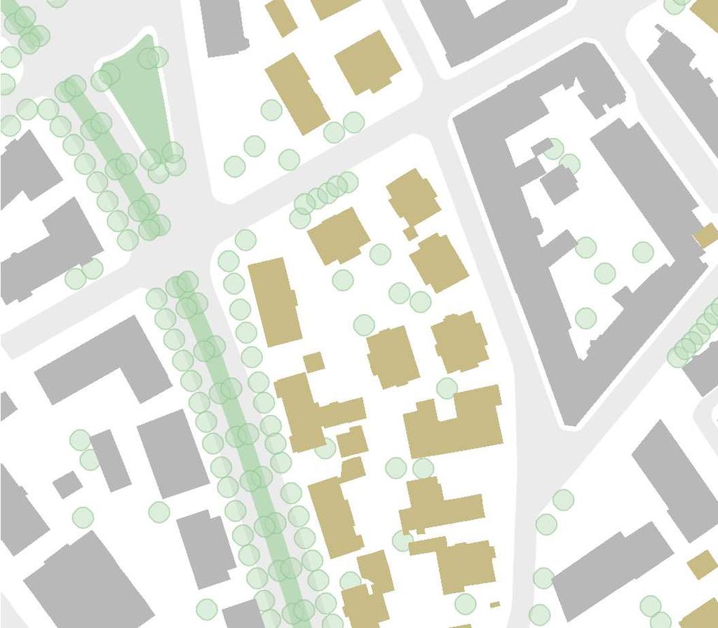 Bebyggelsesstruktur, Oslo kommune byrom og grøntstruktur Bebyggelsesstruktur Skolen ligger i en bymessig