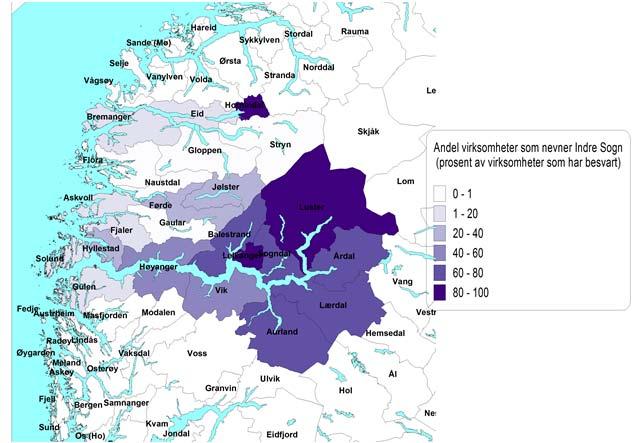 Figur 4.9. Andel virksomheter som har Sverige som ett av de fem viktigste stedene å ha gode forbindelser til. Figur 4.10.