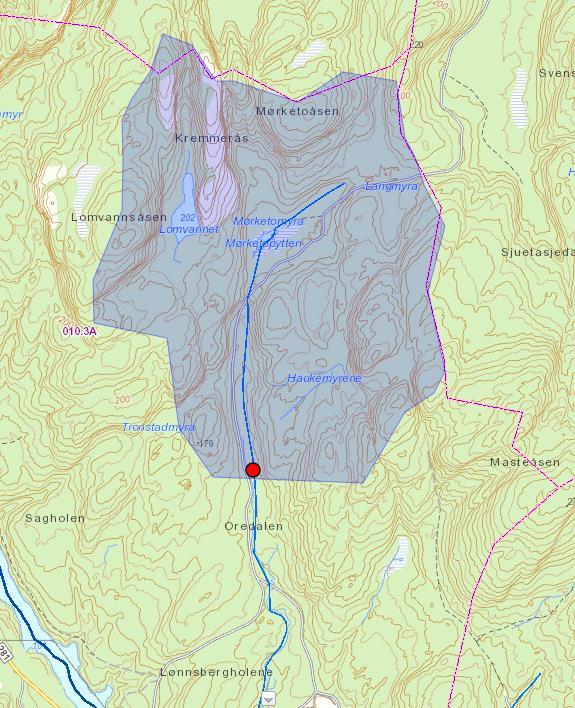 2 HYDROLOGISK DATAGRUNNLAG 2.1 Hydrologiske data Avrenningskart fra NVE indikerer en midlere avrenning av overflatevann fra det aktuelle tilrenningsområdet på i størrelsesorden 550 mm/år. (www.nve.