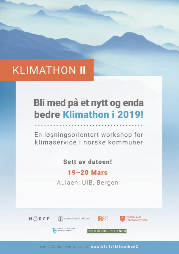 Møteplassar i regionen Klimathon 2019 19.-20.