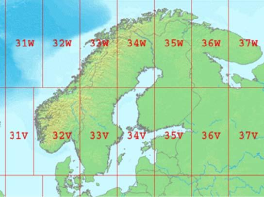 Sonebelter i Norge Hver enkelt sone er en så liten del av jordens totale overflate at man uten å gjøre feil av praktisk betydning kan overføre den til et plan og legge på den et rettvinklet